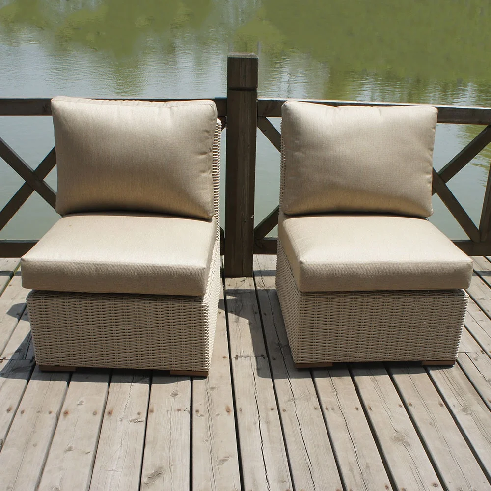 Sectional Hand Woven Rattan Conversation Sofa Outdoor PE Wicker Couch Patio Furniture Cane Seating Garden Set Garden Furniture