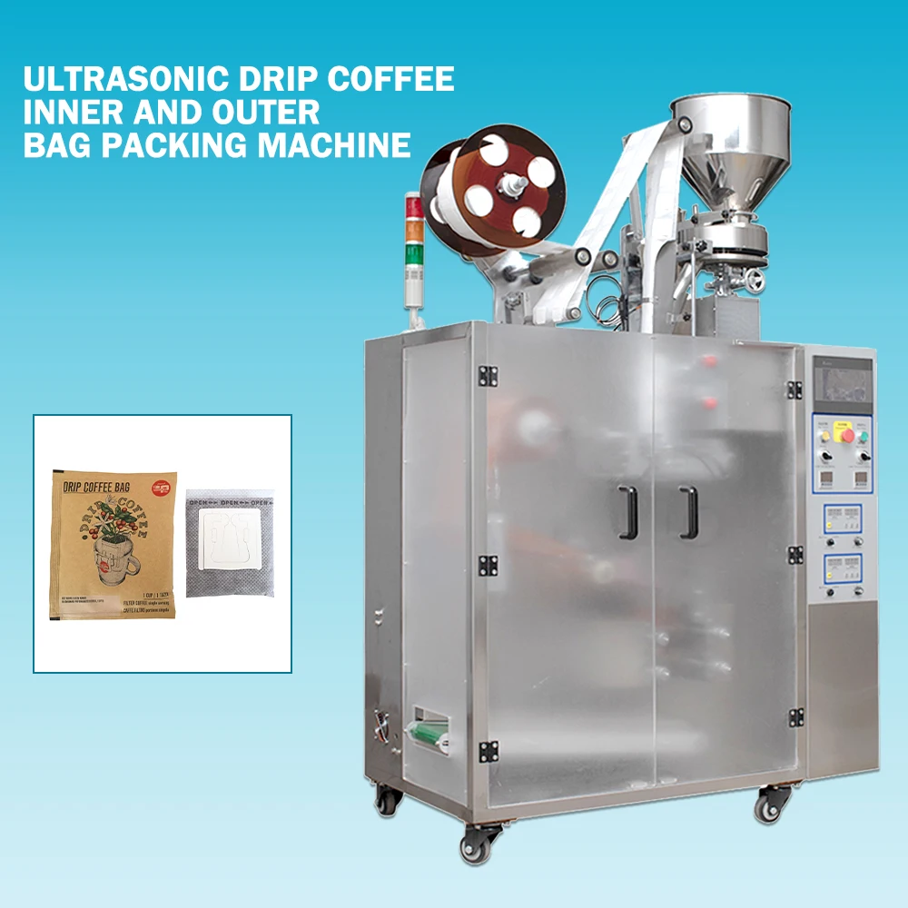 
ultrasonic sealing drip coffee silo bag packaging machine 