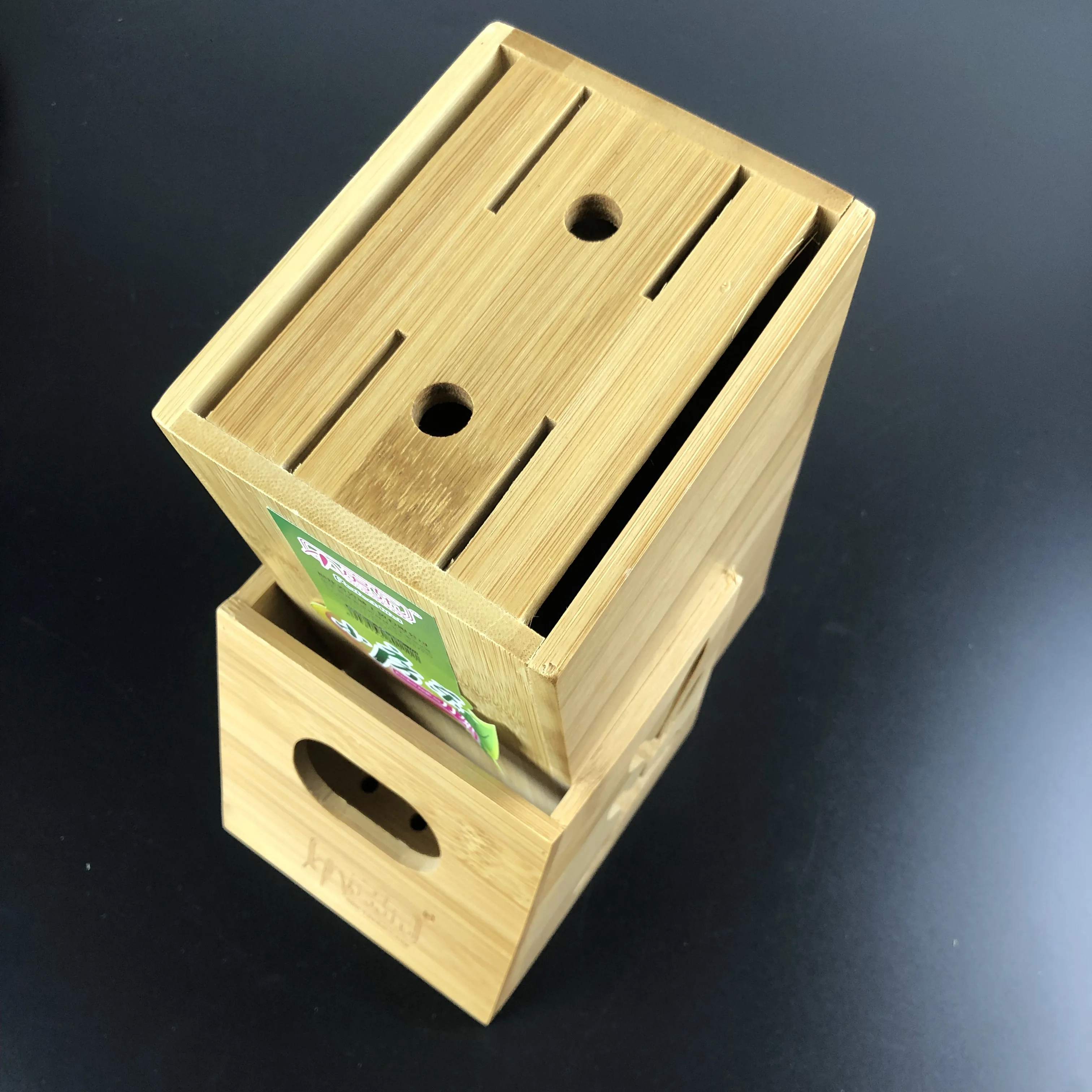 Hot Selling Bamboo Universal Knife Block Multifunction Knife Holder With Scissors Rack Kitchen Knives Set Block Stand Tool Rest