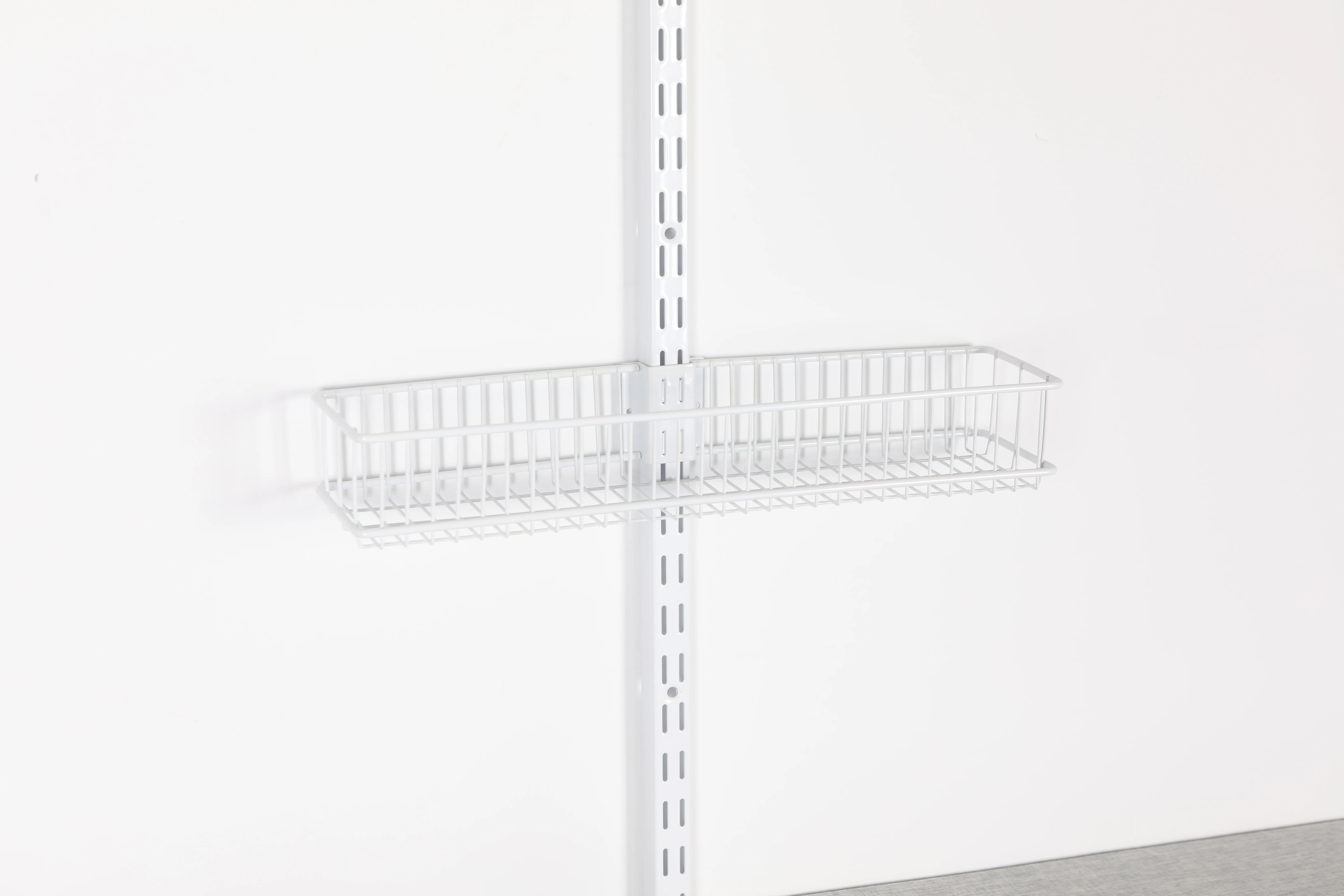 Hot Sale Easy Installation Steel Iron White  Black Wire Double Slot Medium Wire Basket