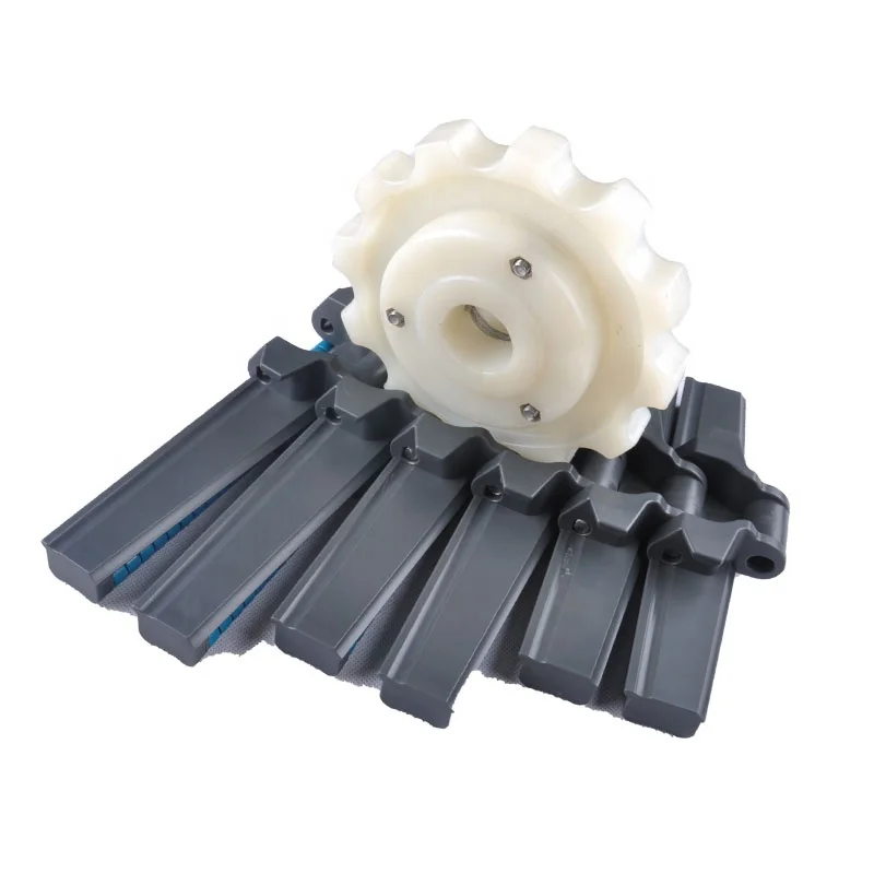 
882TAB series side flexing plastic flat top conveyor chain with low noise accumulation rollers slat top chain 