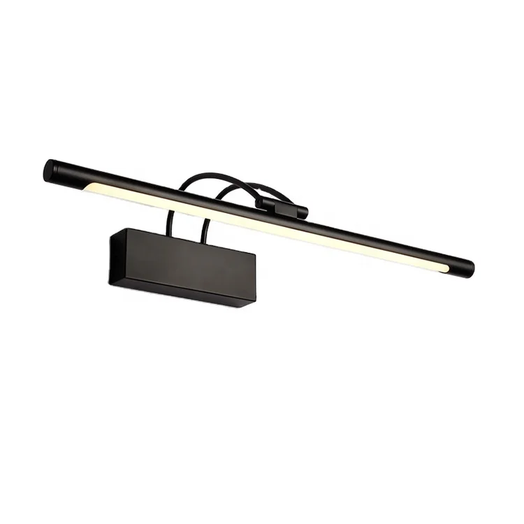 Anti-rust Matte Black Bathroom Light Fixtures hotel adjustable universal head  lampe led mirror wall mounted picture light