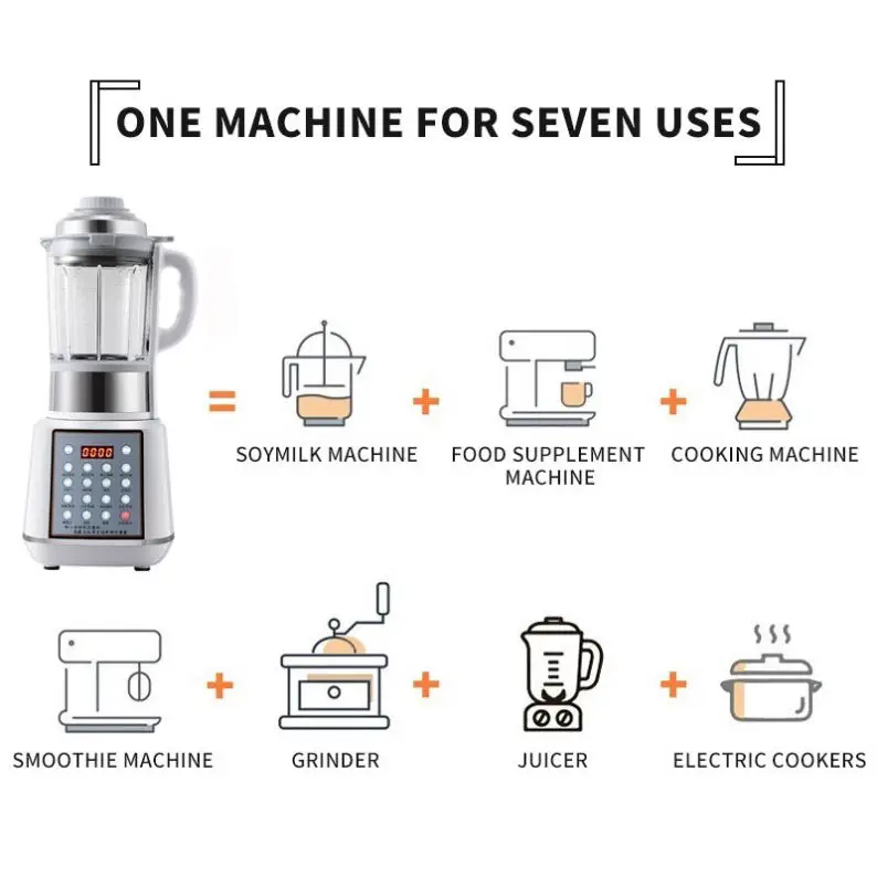 Household Table Food Fruit Ice Cream Blender Hot and Cold Multi Blender Mixer 3 in 1 Glass Electric Plastic Multifunctional