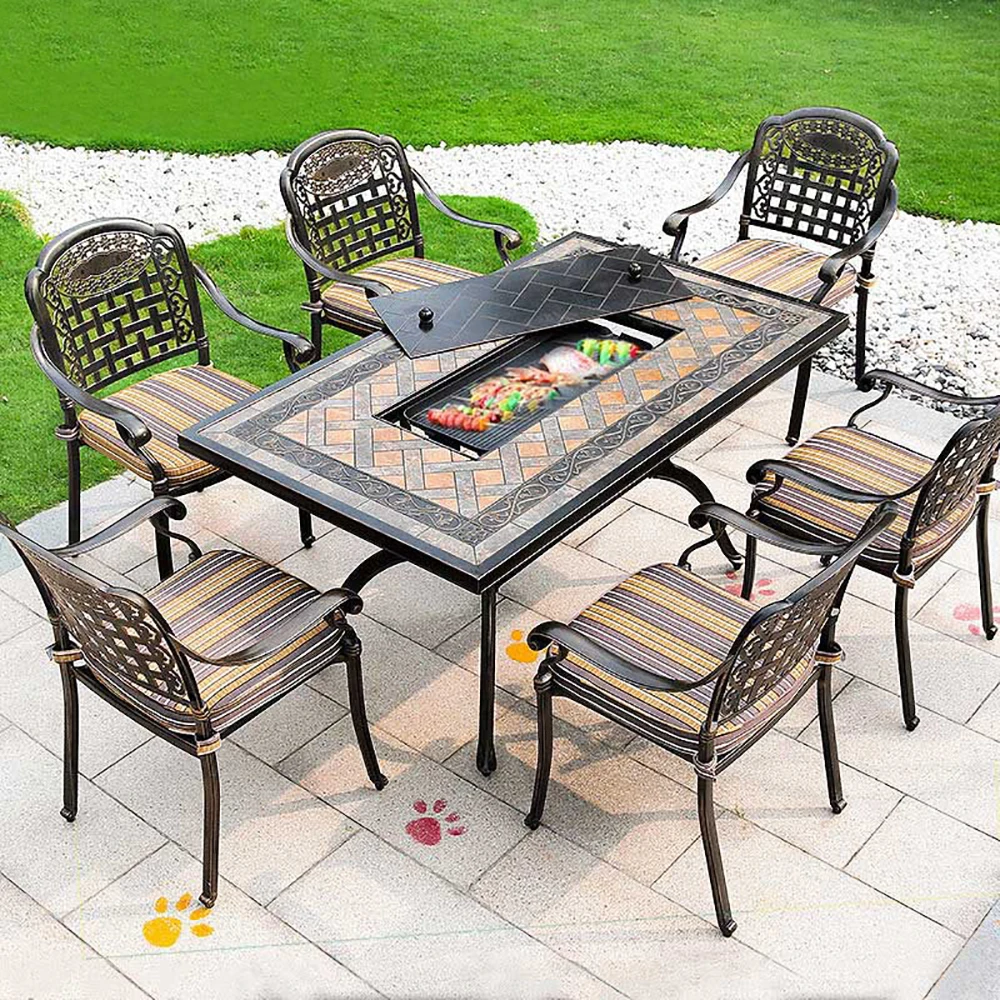 Aluminum Die Casting Ceramic Grill Table  Barbecue Electric Grill Table