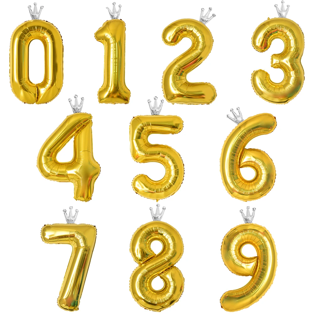 40 Inch Popular New Products Gold Big Number 0-9 Aluminum Foil Balloon Party Decorations