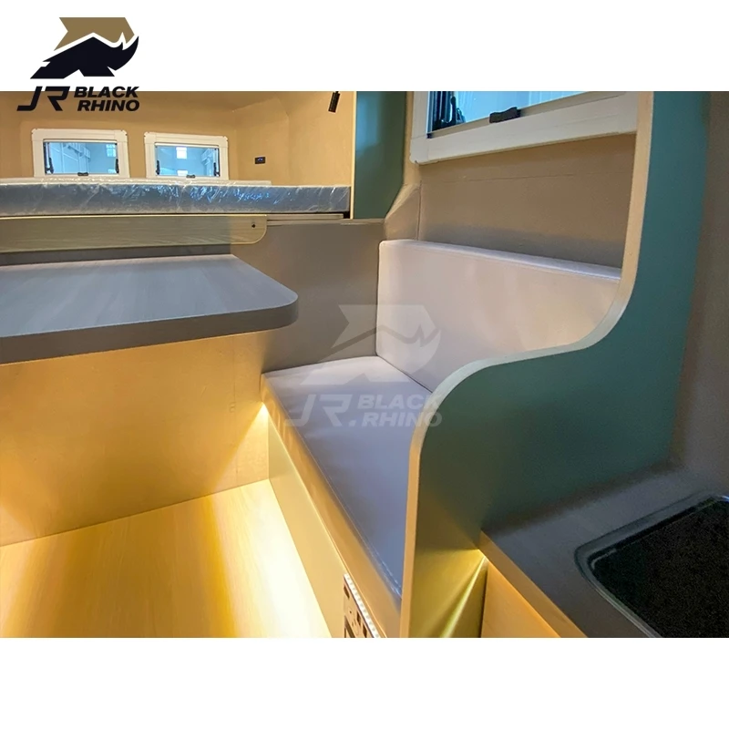 China professional manufacture retro camper trailer rv black trailer truck camper pickup