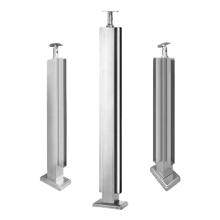Outdoor Indoor Pool Stairs Staircase Balcony Fence Balustrade Glass Railing Stainless Steel Post