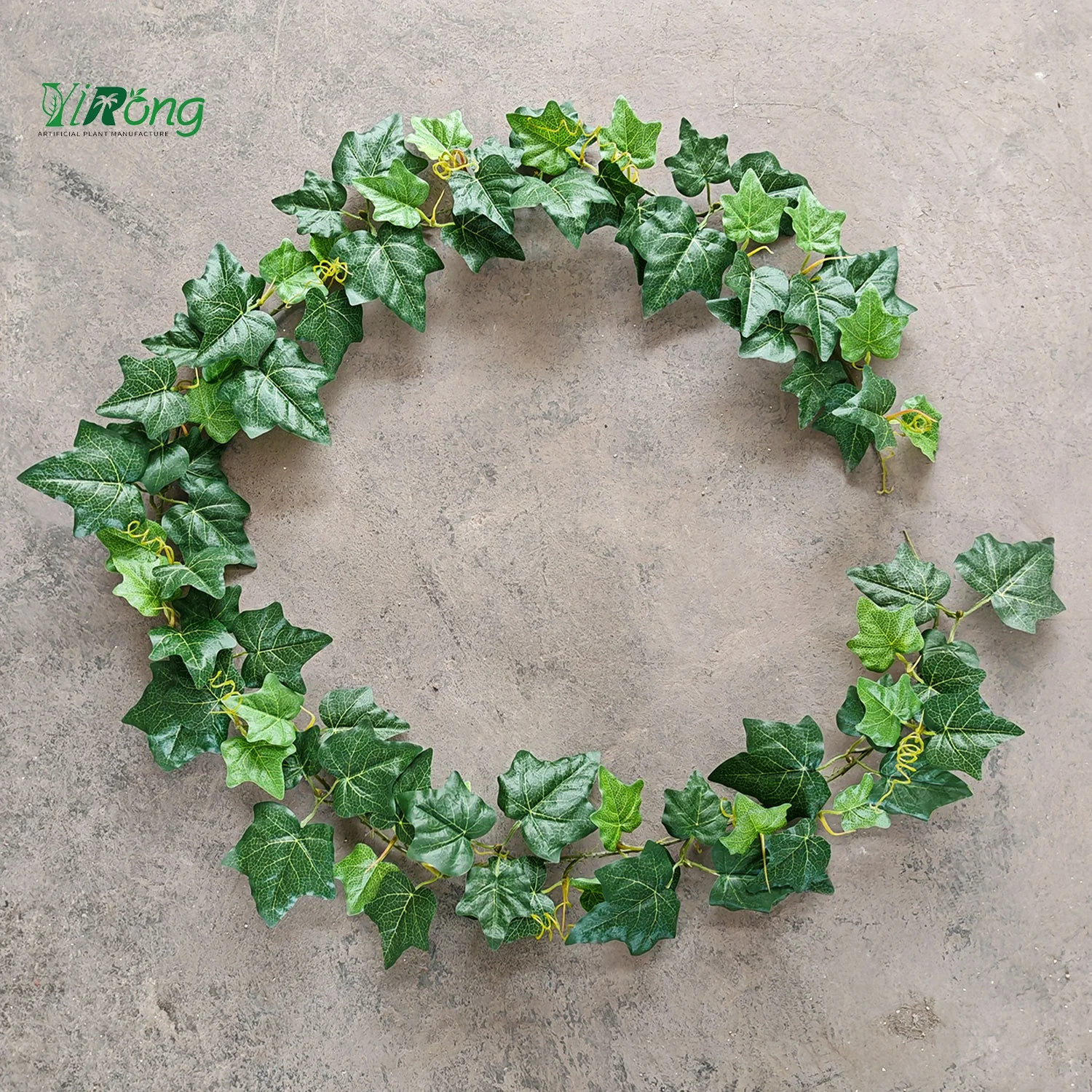Uv protection Artificial Mallow Plant Plastic Silk Green Wall Hanging Rattan Leaves For Outdoor Garden Home Ceiling Decoration