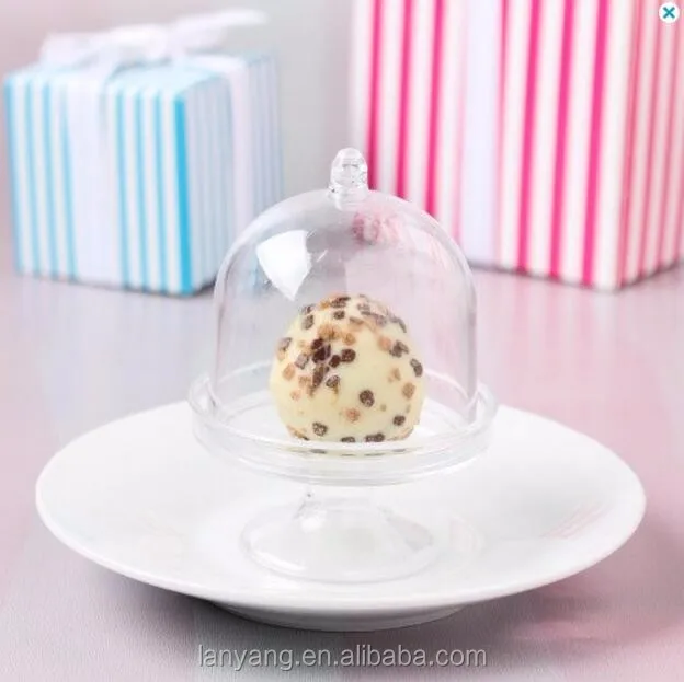 Custom Perfectly Plain Mini Cake Stand Plastic Box Wedding Shower Favors