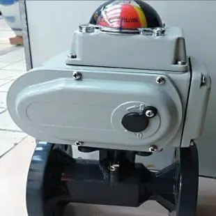 
UPVC double union thread DC 24V normally close motorized PVC plastic ball valve 