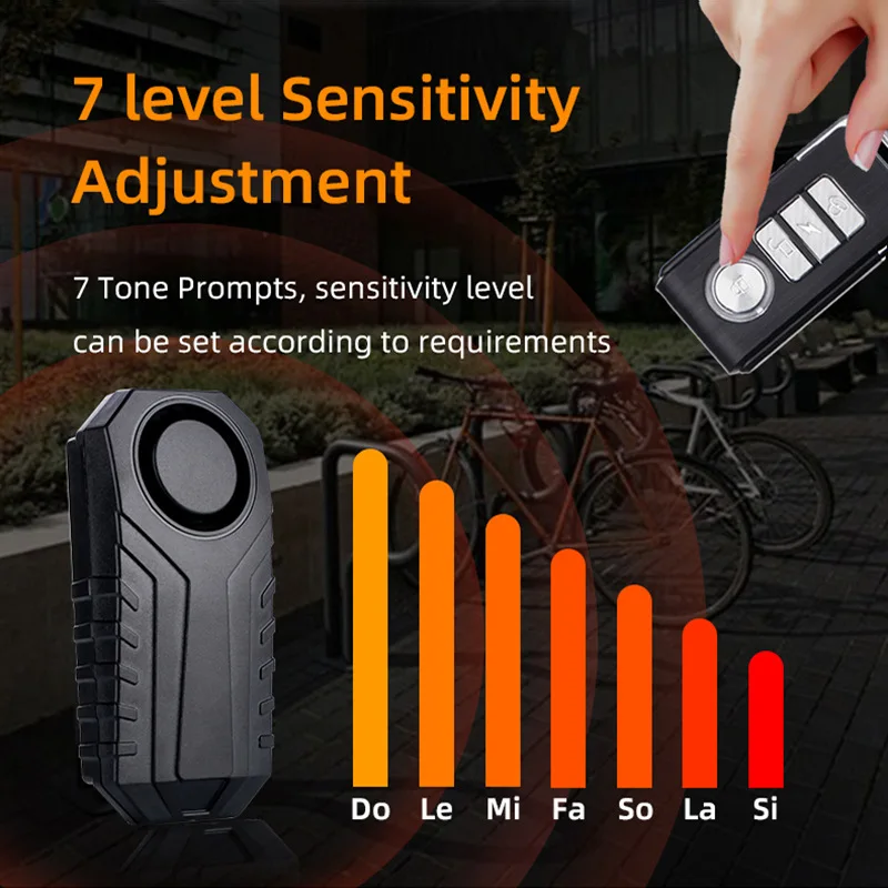 Weatherproof Electric Remote Motorcycle Alarm System Loud Sound Universal Security Alert for Bike and Bicycle Lock