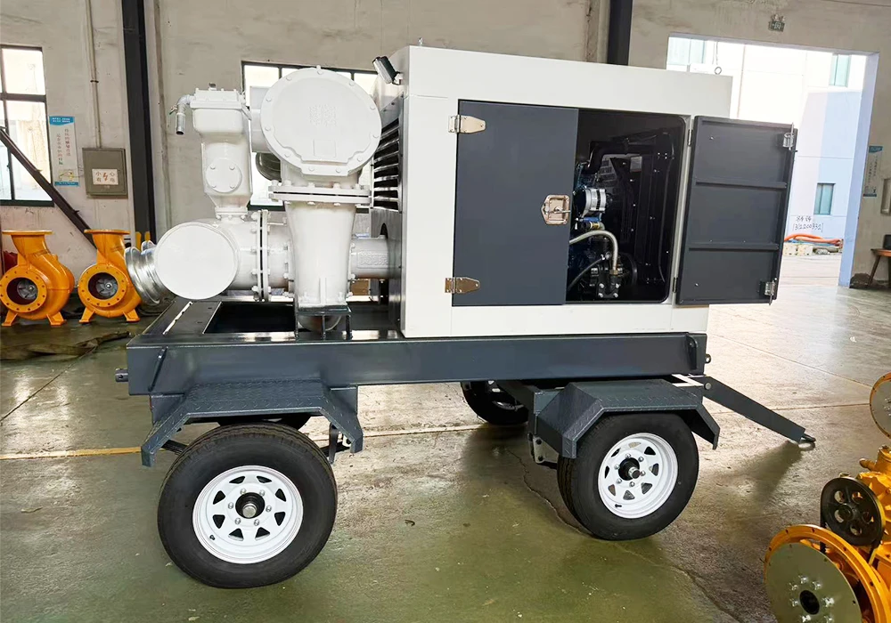 Large displacement pipeline dredging high vacuum auxiliary cast iron self-priming pump