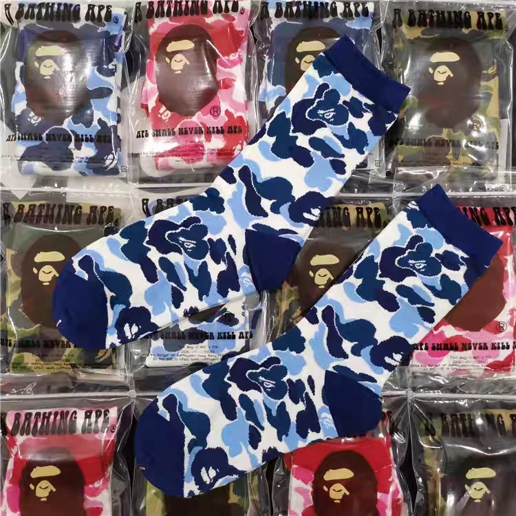  2021 горячая Распродажа Bape высокие носки шланг для женщин мужчин унисекс
