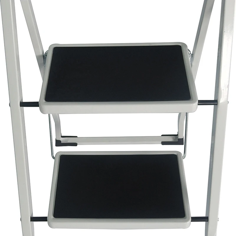 EN131 kitchen small steel foldable stepping ladder stool slim design portable household metal 2 3 step ladder with handrail