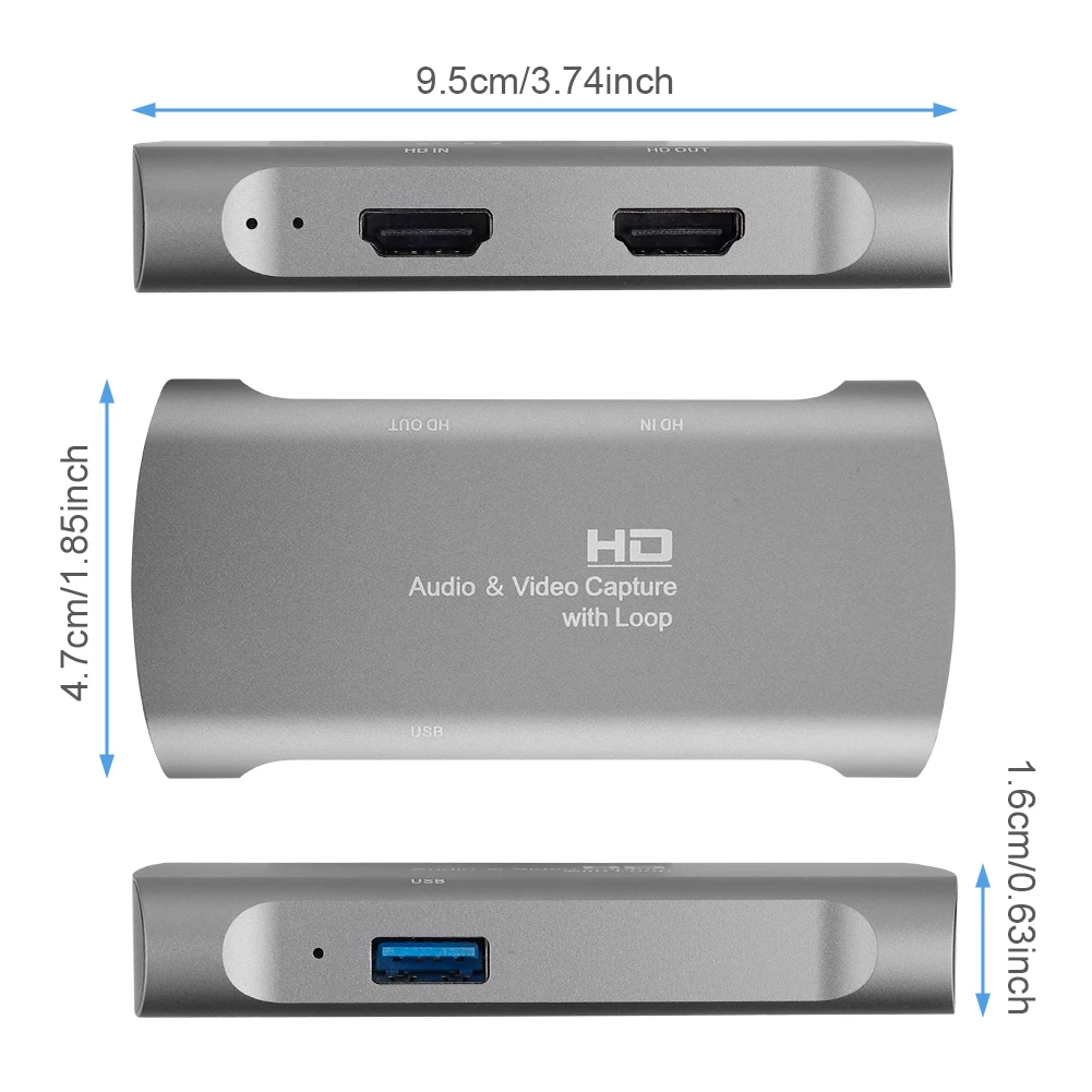  4K HD аудио Карта видеозахвата с петлей 1080P HDMI/F до USB2.0 видео захвата записи коробка для компьютера потокового