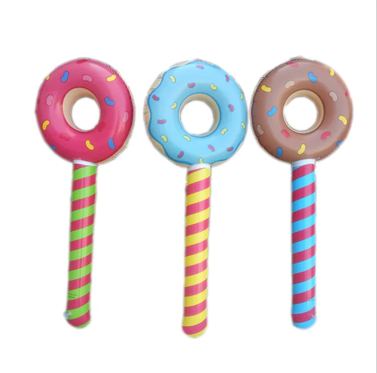 
Wholesale and custom advertising promotion PVC inflatable stick and cheering inflatable Donut sticks toy 
