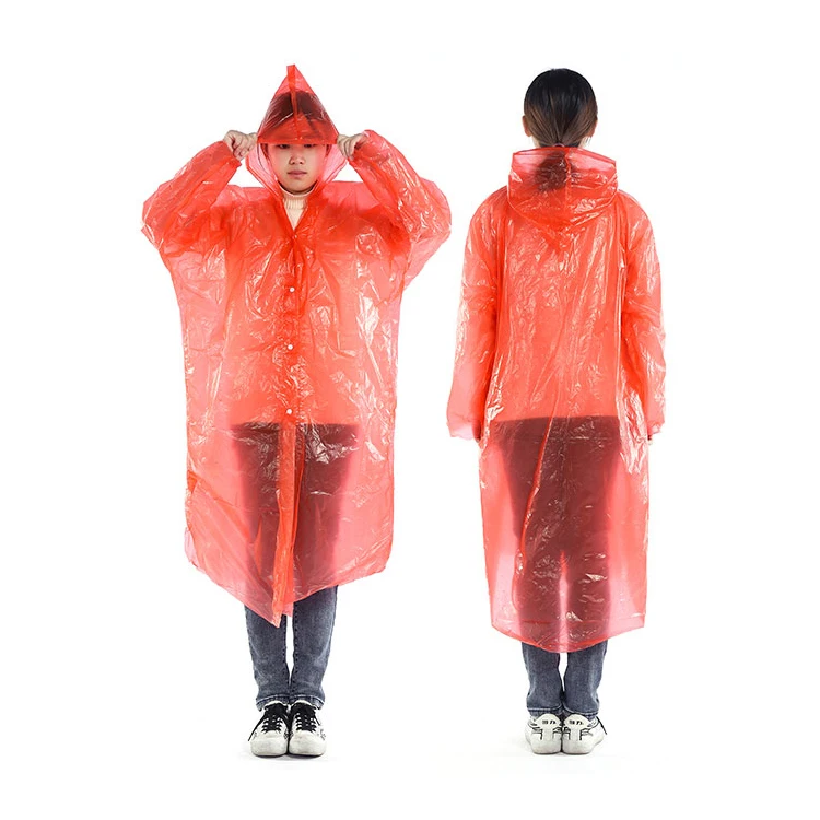 2023 Hot New Product PE Different Color Rain Ponchos Unisex Disposable Raincoat