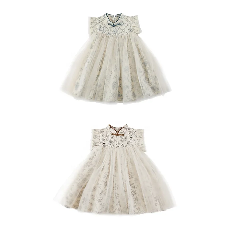 YOEHYAUL Qipao хлопковая подкладка высококачественное детское кружевное платье с узорами оптом роскошные тюлевые платья принцессы для девочек