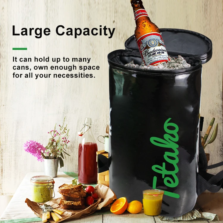 Large Capacity leakproof Picnic Beach PEVA Lining Ice Rucksack Insulated Backpack Cooler Bag
