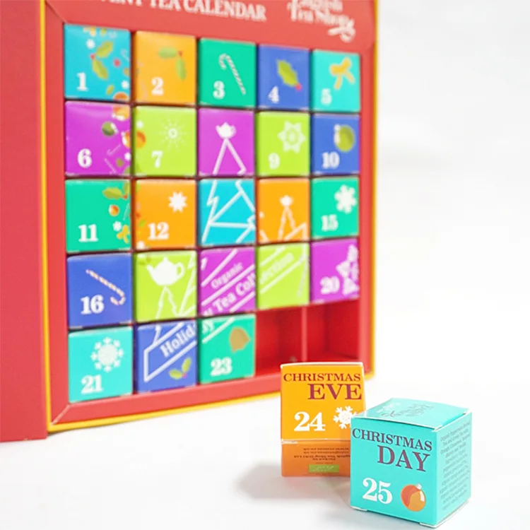 custom beauty christmas countdown felt box a day advent calendar