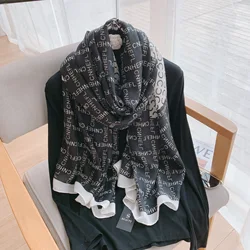Fashion Stylish Design Long Soft Hemp Scarves Wholesale Printed Ladies Woman Scarf