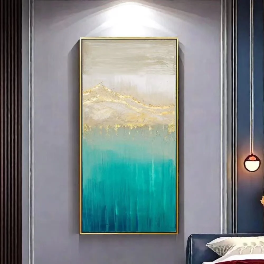 Original 100% Real Hand Painted Oil Painting on Canvas ,  Abstract Gold Foil Oil Painting, for Home Decoration,  Gifts