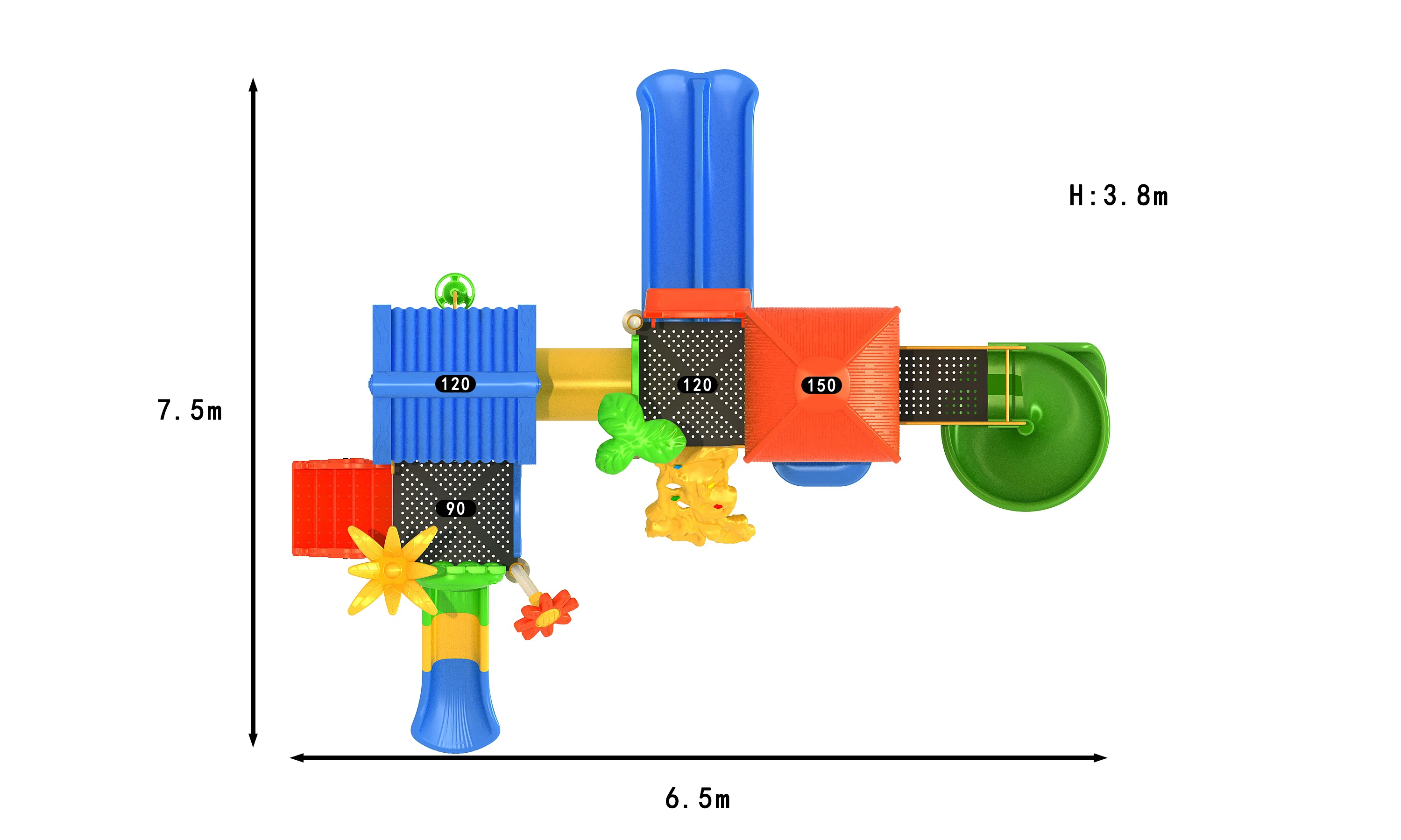 High Quality Amusement Park Toys Children Plastic Slide Outdoor Playground