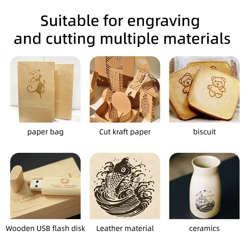 Portable Mini Small DIY Laser Engraving Machine Cutting for Metal Leather Glass Jewelry Wood Crystal Acrylic Leather Plastic
