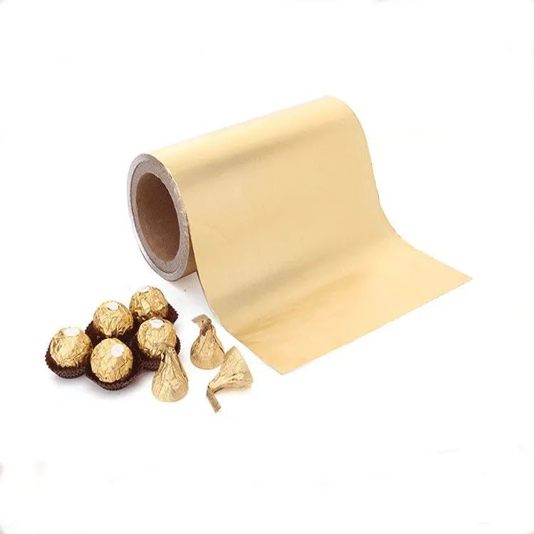 Good quality candy and chocolate wapper 30 micron thickness printed colored aluminum foil
