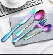 18/0 Low MOQ customize logo 24 pcs gift box stainless steel cutlery set
