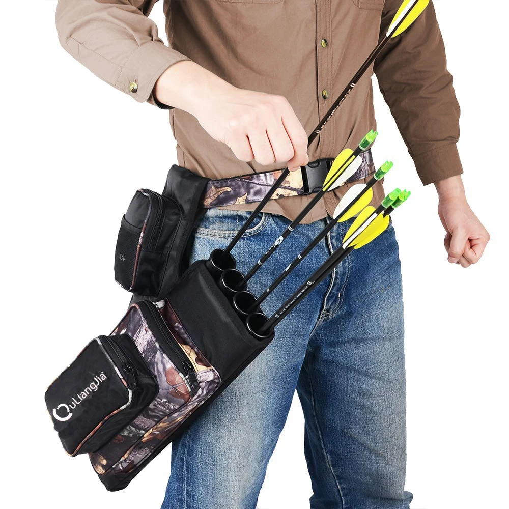 Chinese Factory Wholesale Hunting Hip Quiver Archery Field 4 Tubes Arrow Quiver