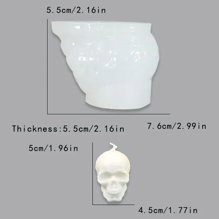 Head Bone Silicone Mould 3d Diy Plaster Furniture Decoration Candle Silicone Baking Mold Base Resin