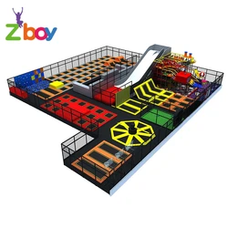 Customized China Factory Kids Multi-function Indoor Amusement Large Trampoline Park Games Jumping