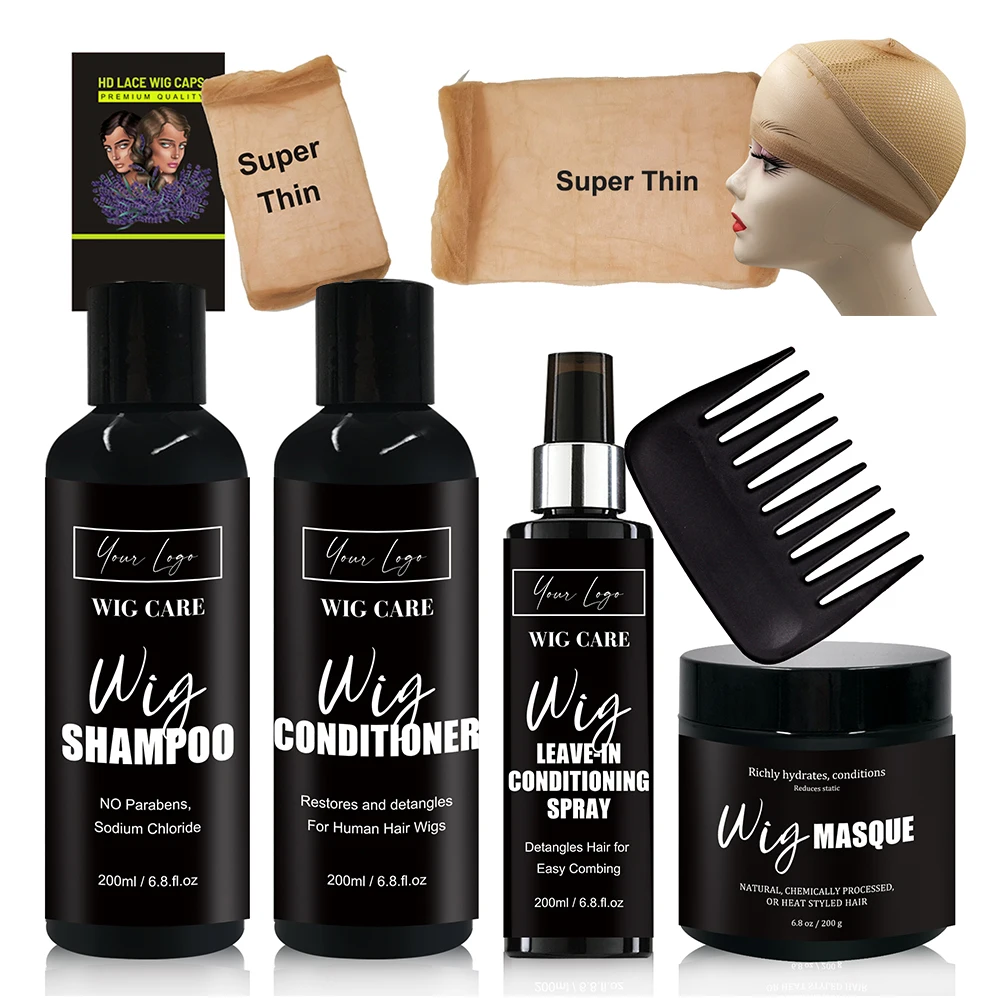 Human Hair HD Lace Wigs Care Kit Products Wig Shampoo Conditioner Detangler Spray And wide Tooth Comb