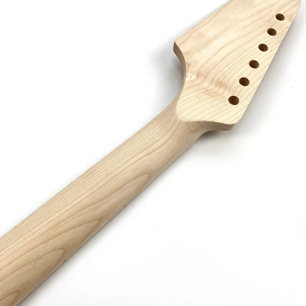 22 Frets 9.5 Inch Radius Unfinished Maple Neck Paddle Headstock ST TL Electric Guitar Neck for DIY electric guitars kits