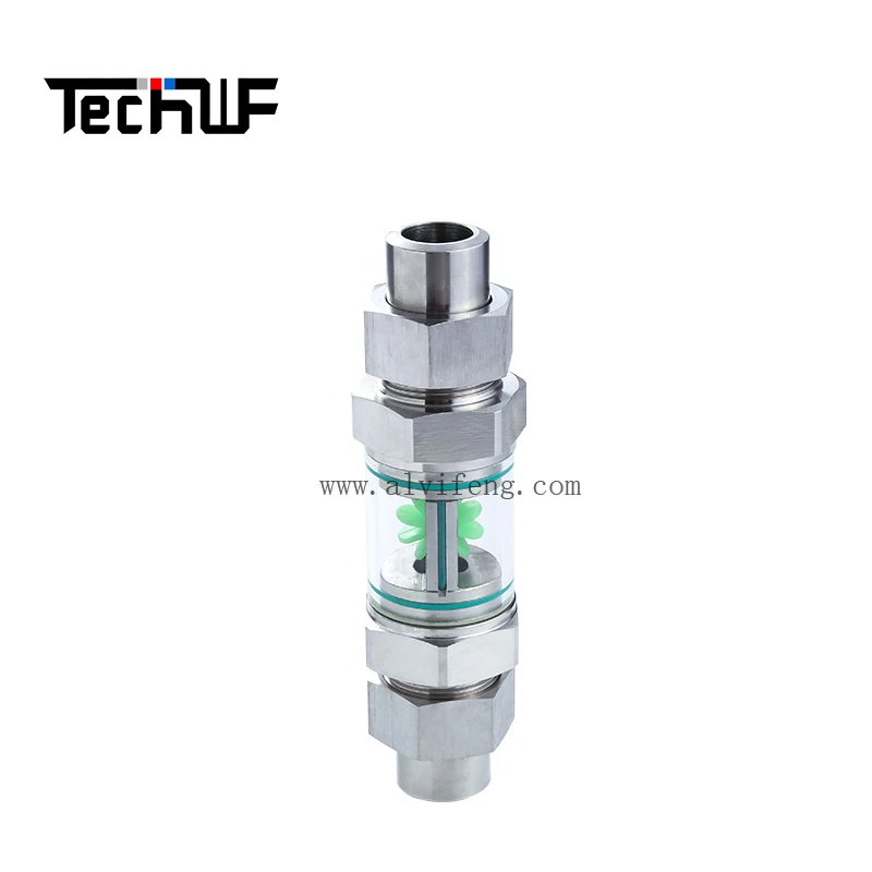 Professional Manufacturer Stainless Steel Tubular Flow Detector Thread End Water Flow Indicator with Paddle Wheel