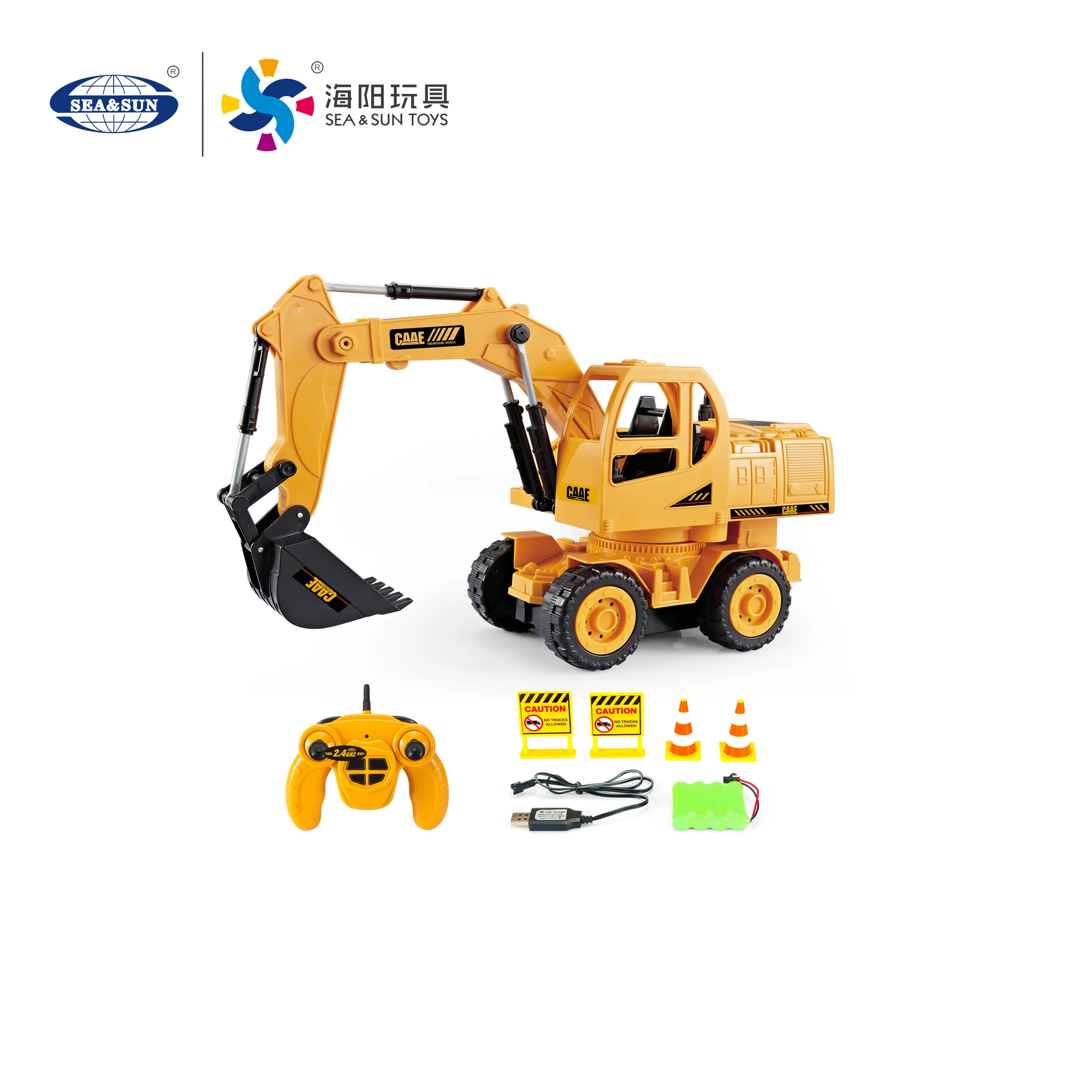 Wholesale Educational multifunction Car Toys RC Smart Toy remote control toy  excavator with music