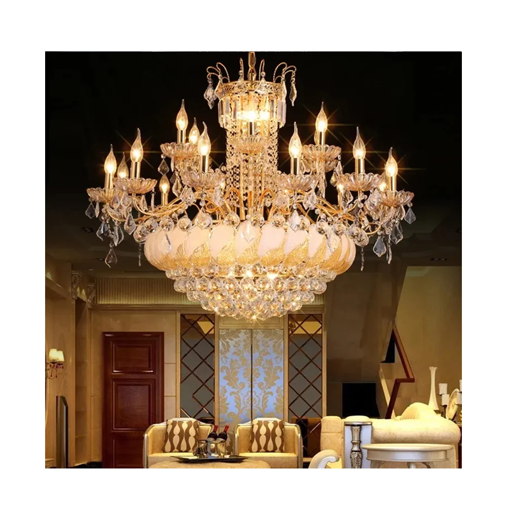 Custom European Retro Hotel K9 Crystal Large Chandelier With Low Price