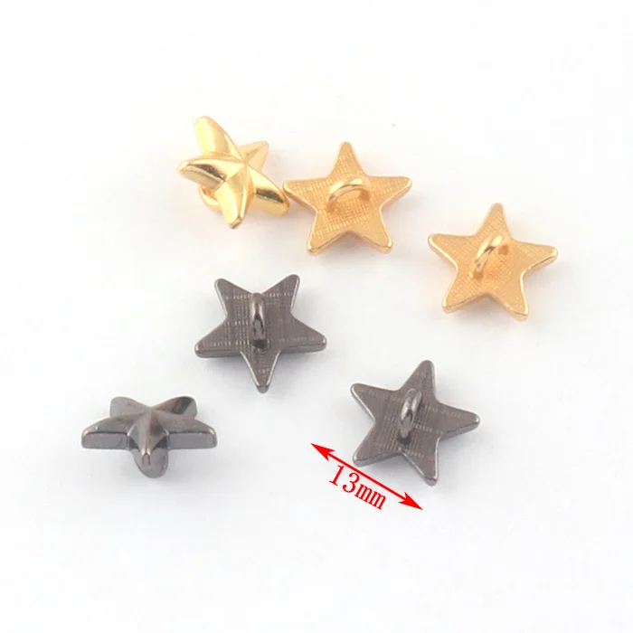 Star Shank Button Clothing Accessory Metal Alloy Button for clothing and Doll Toy