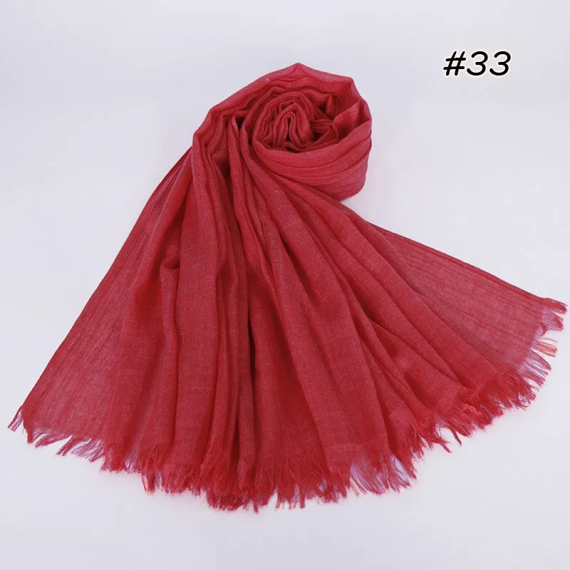Wholesale Cheap Price Scarves Solid Color Cotton And Linen Black Scarf Women Hijab Scarf