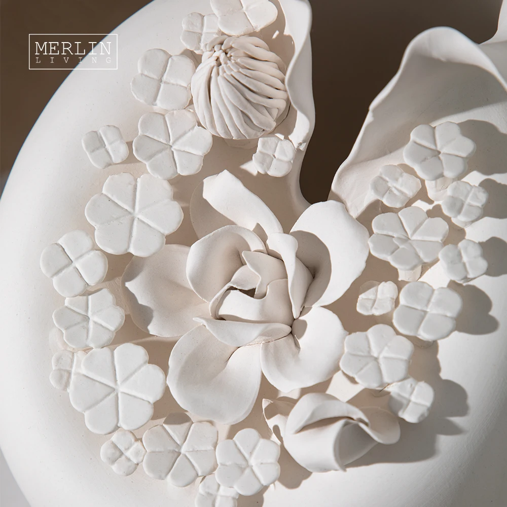 Merlin Living handmade Ceramic vase for home decor ceramic flower vintage vase Chaozhou Ceramic Factory OEMODM Custom