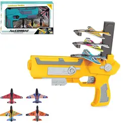 Amazon hot sale2021 Hot Sale Air Combat Catapult Foam Aircraft flying Launcher Toy Glider Flying Gun Toy Outdoor Games