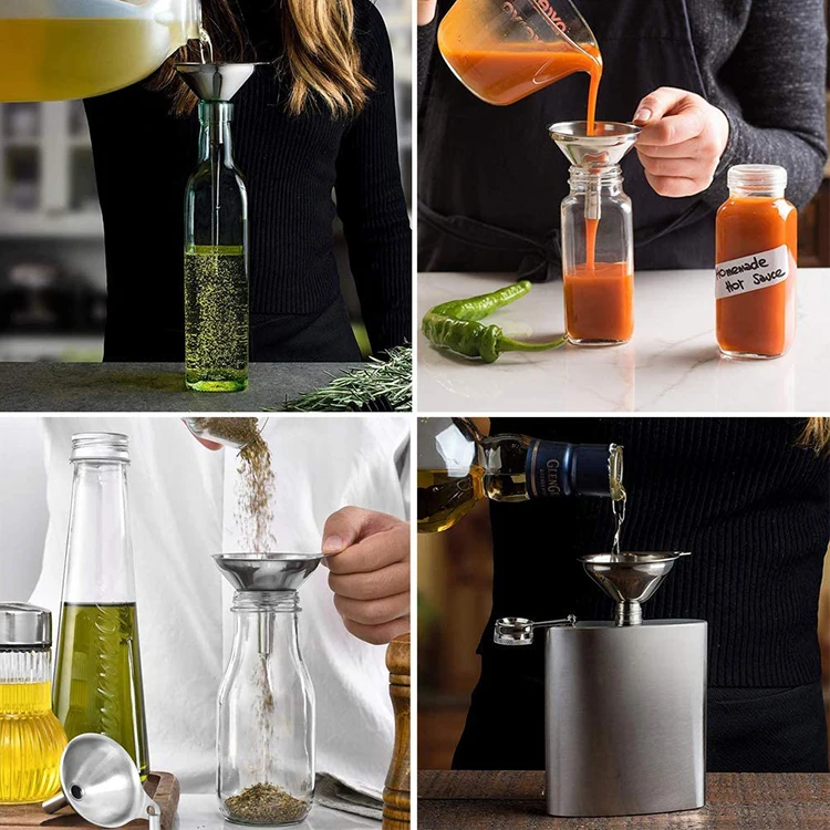 Set Of 3pcs Stainless Steel Funnel