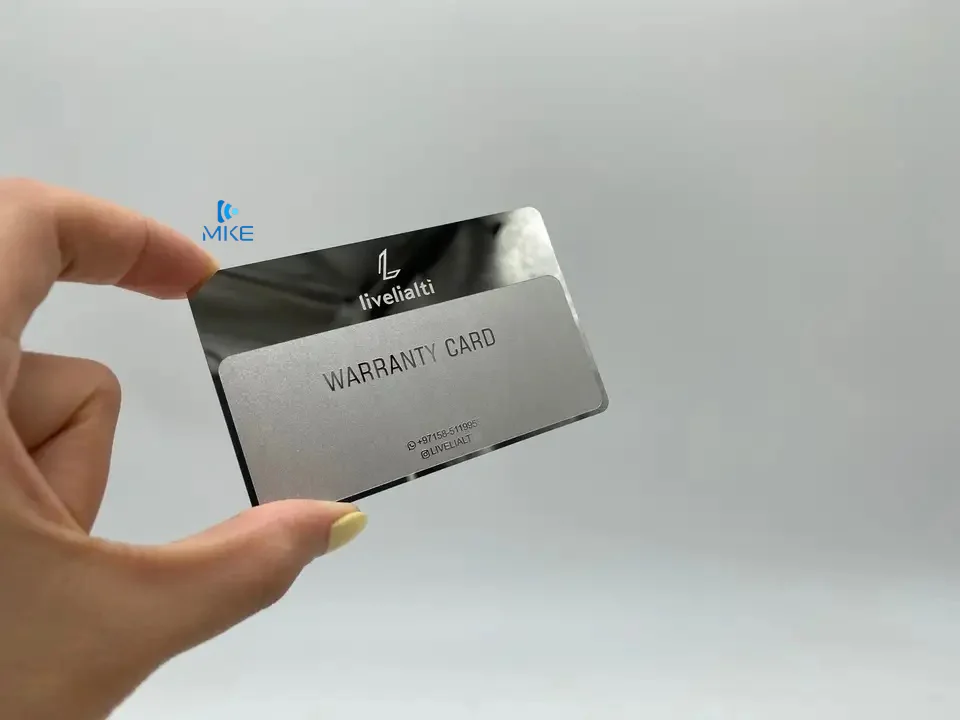 Newest Customized Cheap Silver Metal Credit Bank Card Size Vip Member Laser Engraving Metal Business Cards
