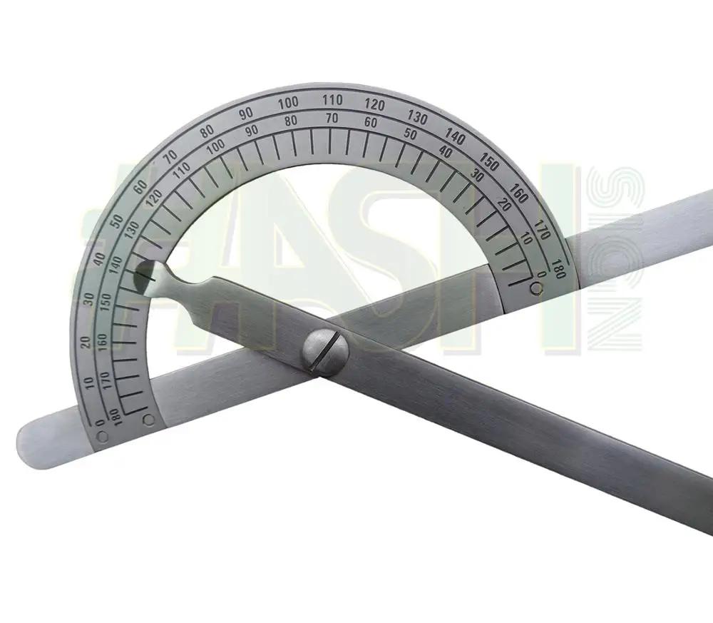0-180 Degree Stainless Steel Protractor Goniometer Angle Finder Gauge 15cm Ruler / Goniometer 180 Degree Stainless Steel
