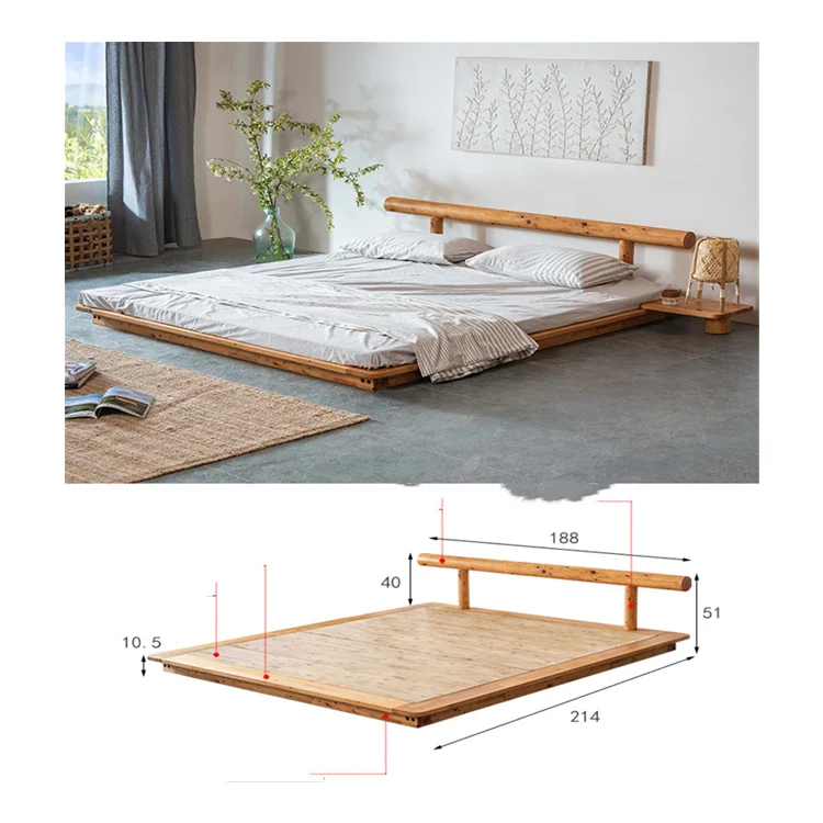 Chinese Style Modern Bedroom Furniture Wooden Bed Hotel Homestay Furniture Solid Wood Bed With Storage
