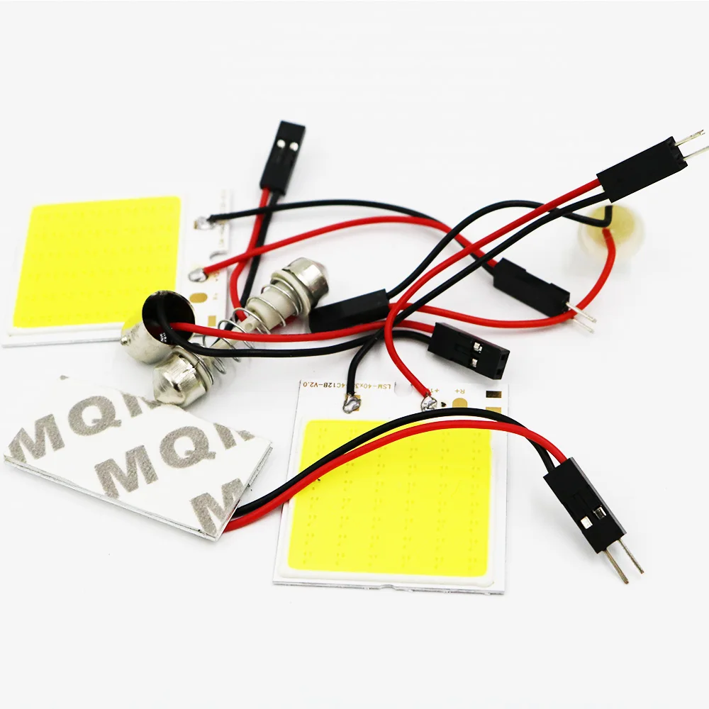 T10 W5W C5W Festoon BA9S 3 Adapter 18 24 48 Chips COB LED Auto Panel Light Reading Bulb Car Interior Map Dome Lamp Super White