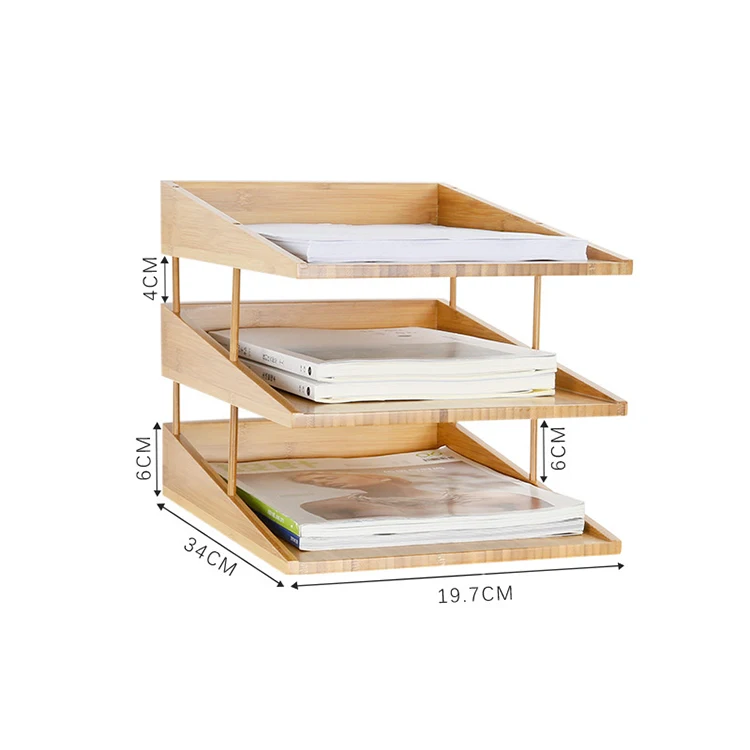
Bookcases Bamboo Vertical Bookshelf Desktop Storage Shelf A4 Paper Folder Storage Box 