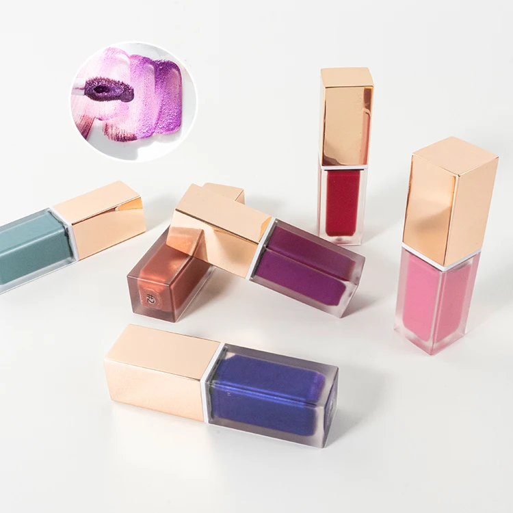 Pretty Cosmetics Matte Lip Gloss Metal Bottle Support Custom Logo Vegan Long Lasting High Pigment Liquid Support 7 Colors