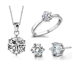 Women Wedding Jewellery Set Plating 925 Silver Designs Best Selling Wholesale Fashion Dubai Jewelry